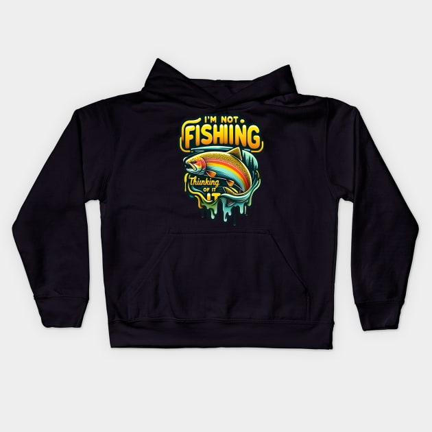 Majestic Rainbow Trout Leaping at Dawn in a Serene Kids Hoodie by coollooks